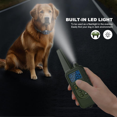 Dog Training Collar with Remote, 2600FT Range, 4 Training Modes Beep, Shake, Safe Shock, LED Light, Rechargeable IPX7