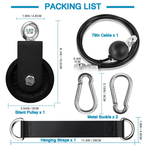 Weight Cable Pulley System - Gym LAT Pull Down and Lift Weight Pulley System Cable Machine Pulley Attachment