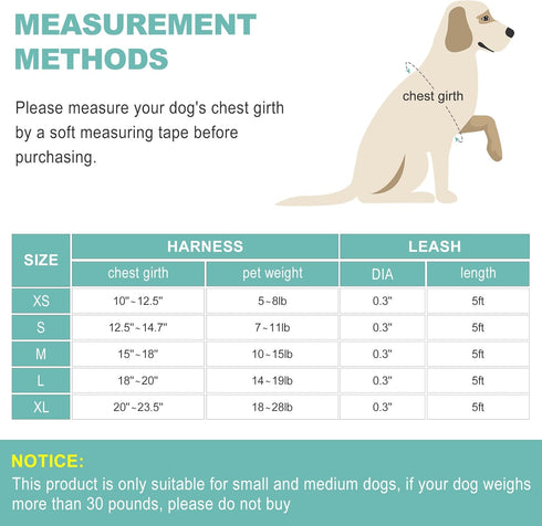Dog Harness with Leash Set, No Pull Adjustable Reflective Step-in Puppy Harness with Thickened Padded Vest for