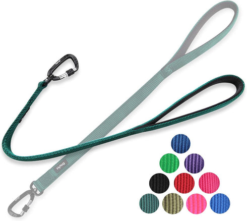 Hyhug Pets 24 Inches Heavy Duty Short Leash - Dark Green with Comfortable Handle and Lightweight Clip for Training
