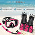 Snorkel Set with Fins for Adults, Snorkeling Gear Combo Set with Dry Top Snorkel Mask & Travel Bag
