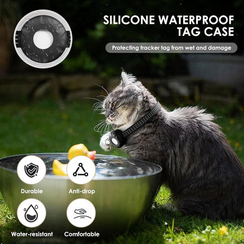 HONGTOP H Pet Tracker for Cats, Compatible with Apple Find My App (Only iOS), Cat GPS Tracker Works with Any Collar, No