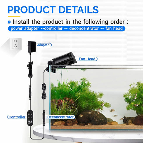 hygger Aquarium Chillers Fan, Quiet Cooling Equipment with Adjustable Timer Speed Controller for Freshwater Saltwater