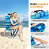 13" Backpack 3-Position VINGLI Aluminum Beach Chair Tall Beach Chairs for Adults, Portable with Adjustable Straps