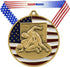 Gold Decade Awards Patriotic Wrestling Medal with Stars and Stripes Neck Ribbon - 1st Place (2.75 Inch Wide)