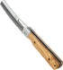 SENBON Japanese Bread Knife - 440A Stainless Steel Pocket Folding Knife, Natural Olive Handle, Serrated Camping Knife