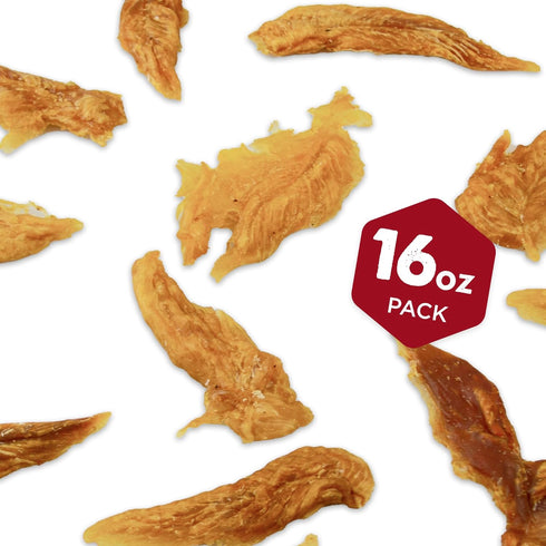 16 oz (Pack 1) Best Bully Sticks Chicken Fillets, All-Natural Jerky Dog Treats - of Bag of Premium Chicken Strips