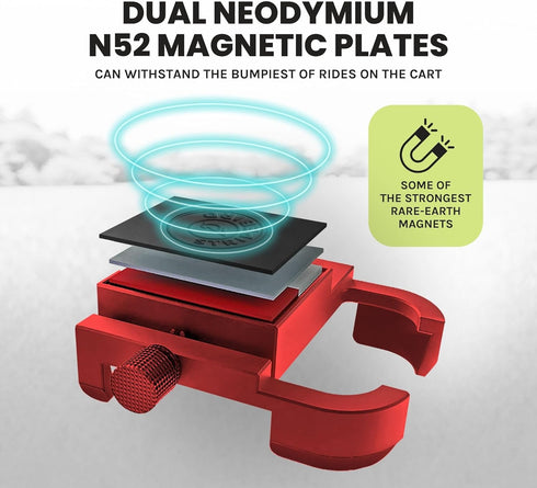 Original Magnetic Golf Cart Phone Holder - Neodymium N52 Magnets for Caddy