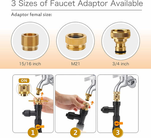 hygger Metal Aquarium Water Changer Replacement Parts, Faucet Nozzles Connectors (Metal)