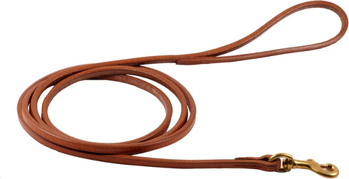Alvalley Snap Dog Leash, Handmade Leather, Solid Brass Snap Hardware, Tan, 6ft Long, 6.5 mm Thick