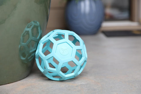(5.5 Inch JW Pet HOL-ee Roller, Dog Toy Puzzle Ball, Natural Rubber, Large Diameter), Blue
