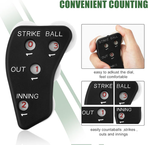 SAVITA 2pcs Umpire Accessories Set, 4 Wheels Umpire Indicator and Baseball Counter Clicker for Scorekeeper
