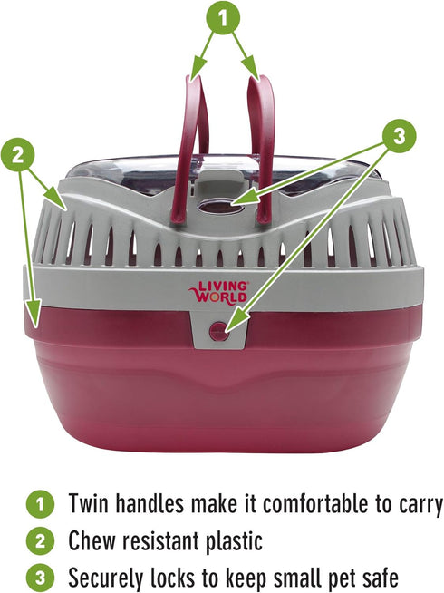 Living World Pet Carrier for Small Pets, Large Size