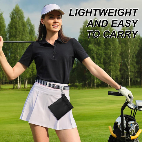 WILLBOND 12 Pcs Golf Tee Bag Holder - Golf Tee Pouch with Metal Lobster Claw Clip, Multicolor Portable Golf Accessories