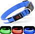 BSEEN Royal Blue Light Up Dog Collar - Reflective LED, Waterproof Glow in The Dark, Rechargeable for Night Walking