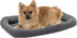 Furhaven Dog Bed for Small Dogs & Indoor Cats, 100% Washable Sherpa Fleece Bolster Crate Pad - Gray, Small