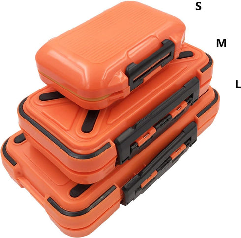 Waterproof Fishing Lure Box, Spoon Hooks Baits Storage Tackle Box for Casting, Fly Fishing, Orange-Medium