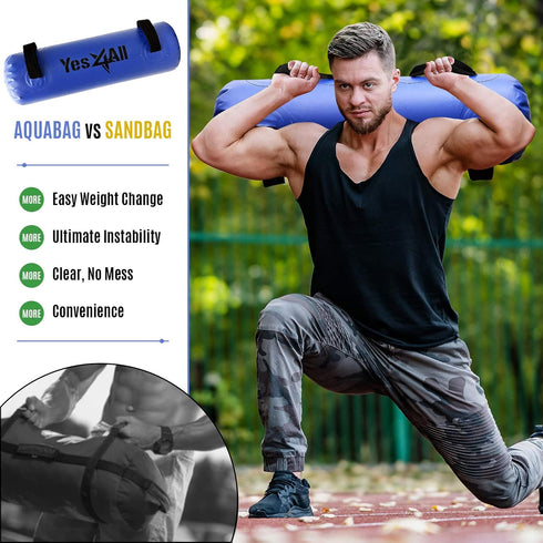 Yes4All Large Aqua Bags for Workout, 45-80lbs, Ultimate Core Water Weights, Portable Stability Fitness