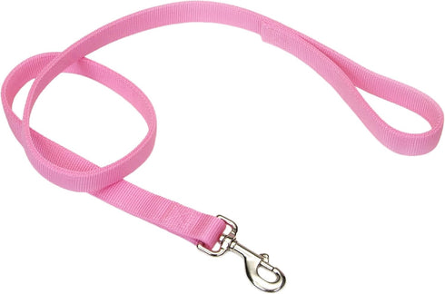 Coastal Pet Double-Ply Dog Leash - Pink Bright, 1" x 6' with Bolt Snap Attachment