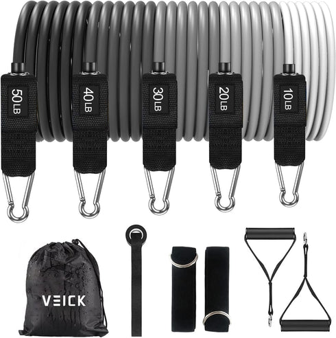VEICK Resistance Bands for Working Out, Exercise Bands with Handles for Men and Women, Fitness Weights
