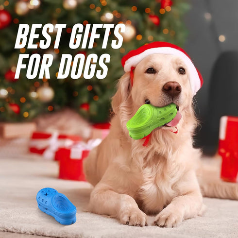 Dog Toys for Aggressive Chewers, Indestructible Natural Rubber Chew Toy with Bleef Flavor for Large Dogs (Green)