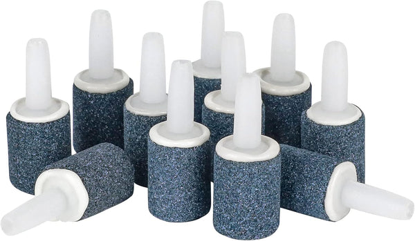 Pawfly 12 Pack Aquarium Air Stone Cylinder Bubble Diffuser Tool for Nano Air Pumps, Small Buckets, and Fish Tanks