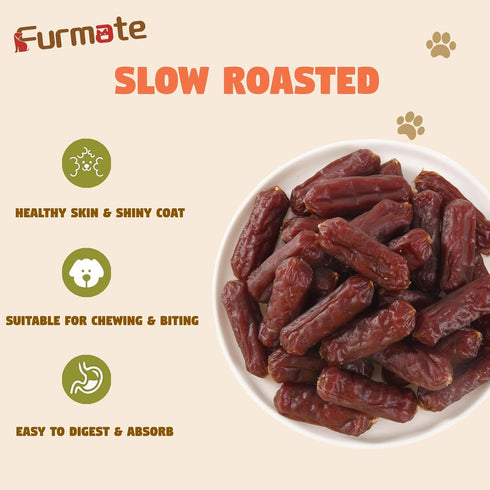 Dogs,10.58 oz Soft Beef Sausage Dog Treats, Slow Roasted Beef Jerky for Dogs High Protein Low Fat, Grain-Free