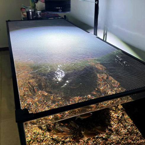 13.8 Feet DIY Magnetic Fish Aquarium Anti-Jumping Net Cover, Mesh Screen Netting for Fish Tank Lid