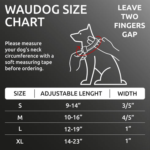 WAUDOG Reflective Cotton Dog Collar, Eco-Friendly Alternative for Small Medium Large Dogs, Adjustable with QR ID Tag