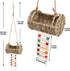 Neeenn Hermit Crab Hideout with Ladder, Wooden Hermit Crab Climbing Toys, Aquariums Ladder Bridge Ramp Toy, Small
