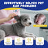 Set Dog Ear Hair Removal Kit Ear Powder, Safety Round Tip Scissors & Locking Tweezers At-Home Grooming for Hair