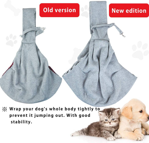 Dog and Cat Sling Carrier, Little Pet Shoulder Crossbody Slings for Outdoor Traveling (Gray)