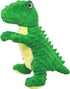 No Stuffing Dog Toys for Aggressive Chewers - Squeaky Wrinkled Plush Dog Toys, Suitable for All Breeds (Dinosaur Green)