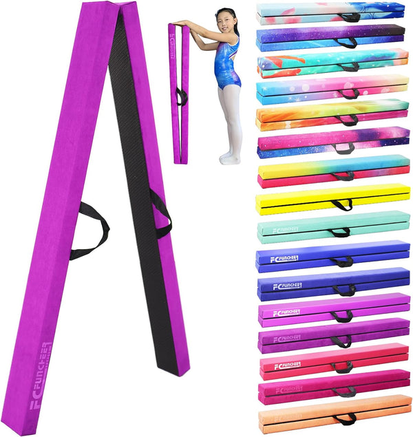 FC FUNCHEER 8FT Folding Balance Beam -Gymnastics Floor Beam -Gymnastics Equipment for