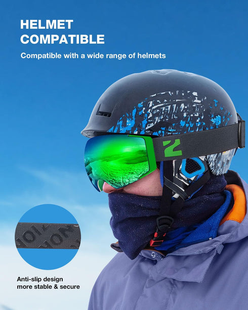ZIONOR X4 Ski Goggles with Magnetic Lens - Snowboard Goggles for Men Women, Anti-fog UV Protection
