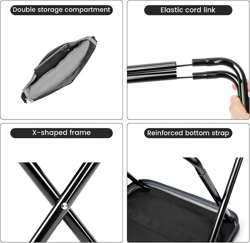 300 LBS Camping StoolPortable Foldable Shoulder Bag Stool Adult Collapsible Chairs for Fishing Outdoor Hiking Load