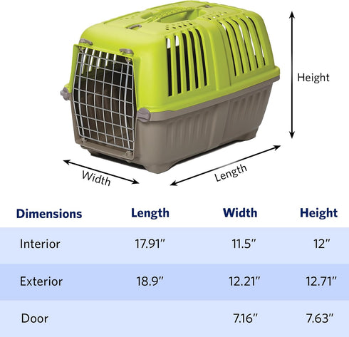 19-Inch, MidWest Homes for Pets Spree Travel Carrier - Hard-Sided Dog & Cat Carrier, Small Pet Travel Crate
