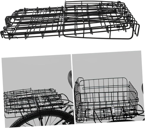 BESPORTBLE Foldable Electric Bike Basket Black Storage Basket for Bicycle and Bike Easy to Install Stylish Gadget