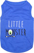 Parisian Pet Dog Tshirt, Embroidered “Little Monster” Boy Dogs Apparel, Lightweight Cotton Sleeveless Tee for Large