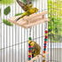 CZWESTC Natural Wood Bird Perch Swing - Cage Platform for Budgies, Cockatiels, Parakeets & Small Birds - Adjustable