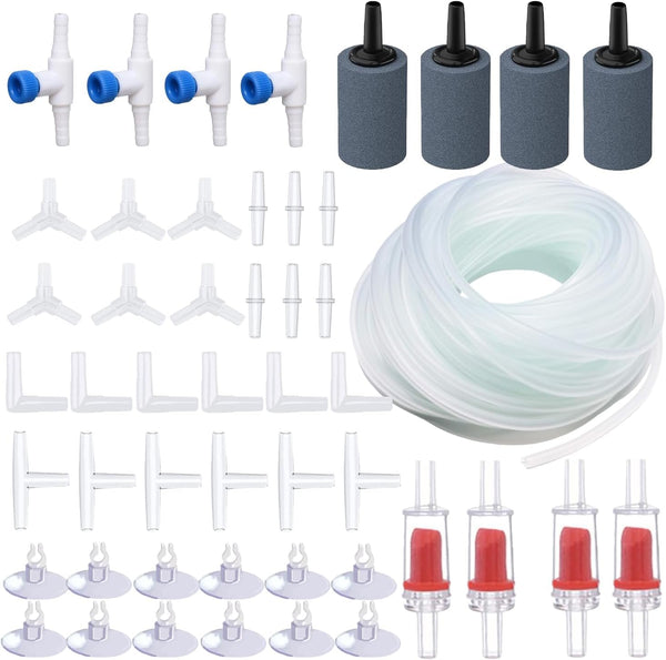 Aquarium Air Pump Accessories - Airline Tubing, Control Valve, Air Stones, Connectors, Check Valves, Suction Cups