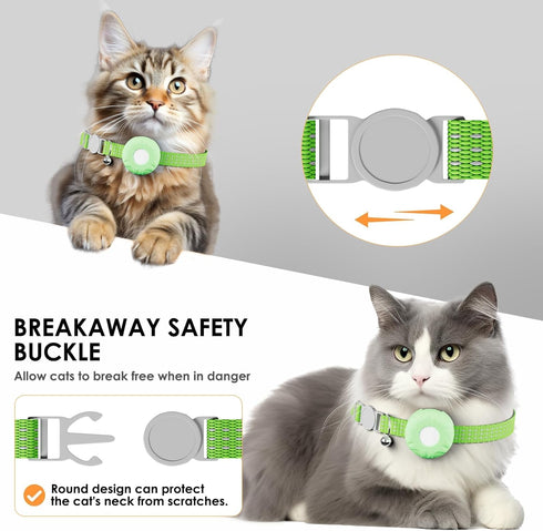HONGTOP H Cat GPS Tracker for Cats, Waterproof Pet GPS Tracker with Safety Elastic Buckle, Compatible with Apple Find