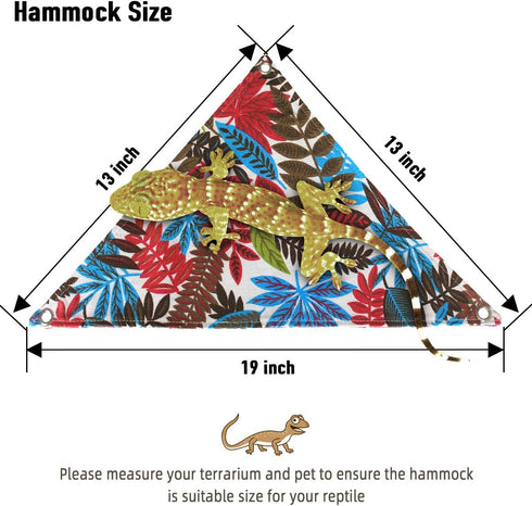 KUDES Bearded Dragon Hammock, Reptile Lizard Lounger Accessories for Large Small Bearded Dragons Geckos Lizards