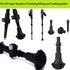 Trekking Poles Tips, Rubber Hiking Sticks End Caps Protectors, Replacement Accessories for Most Hiking Canes