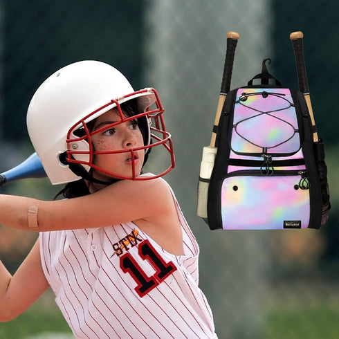 Youth Baseball Bag - Softball Bat Bag with Vented Shoe Compartment, Fence Hook, for Batting Gear, Helmet, TBall