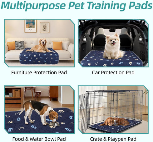 LINDOPTWS ((18*24 Inch (Pack 2))) Washable Dog Pee Pads - Reusable, Ultra Absorbent & Leak-Proof Puppy Training Pads