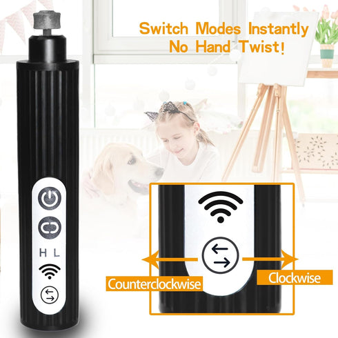 HAFBBXC 6 2-Speed Trimmer Dog Nail Grinder with LED Lights, One-Touch Reverse, Professional, Super Quiet and Low