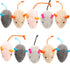SunGrow Cat Catnip Mice Toys, Furry Plush, 2”, 10 Pcs per Pack, Interactive, Multicolor