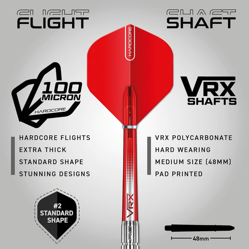 RED DRAGON Hell Fire Darts Set, 22g, 24g, Tungsten Steeltip with Flights & Shafts