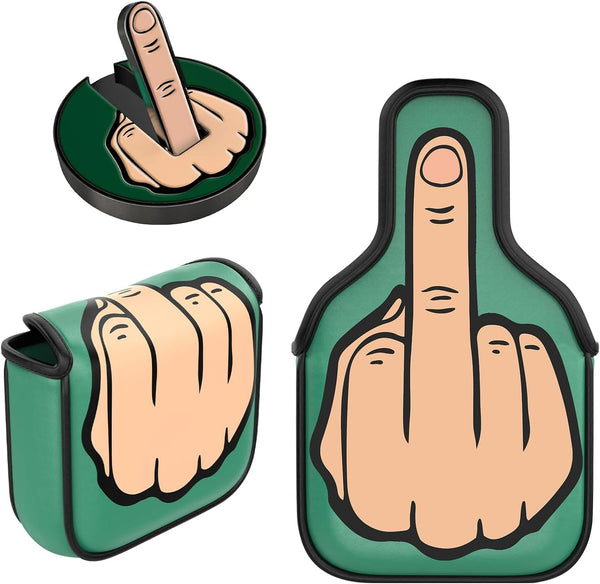 Green Middle Finger Golf Putter Head Covers & Ball Marker - Premium Protector with Magnetic Closure | Funny Golf Gifts